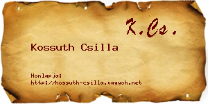 Kossuth Csilla névjegykártya